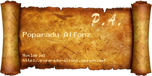 Poparadu Alfonz névjegykártya